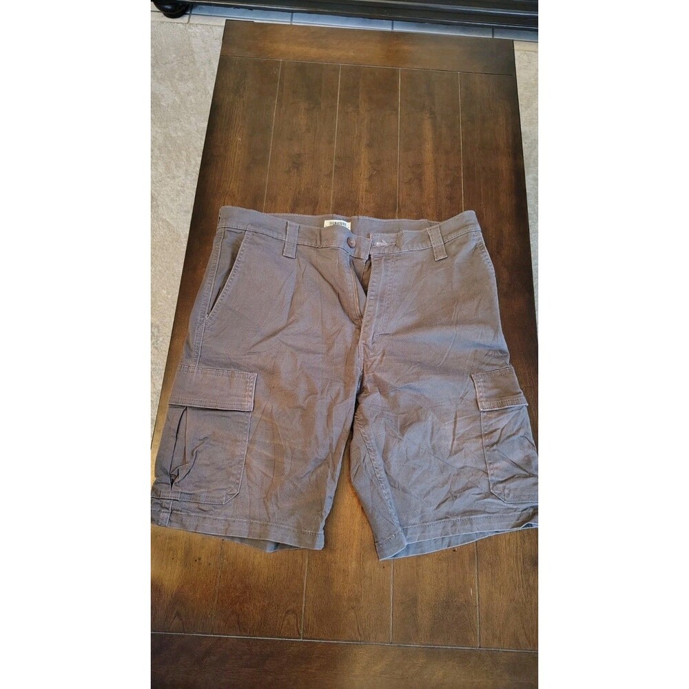 Levi’s Strauss & Co Cargo Zip Pockets Shorts Mens Gray Rip Stop Size 34